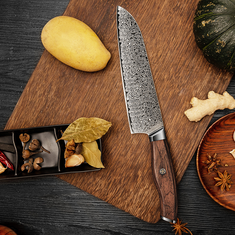 Damascus Steel Sande Santoku Knife