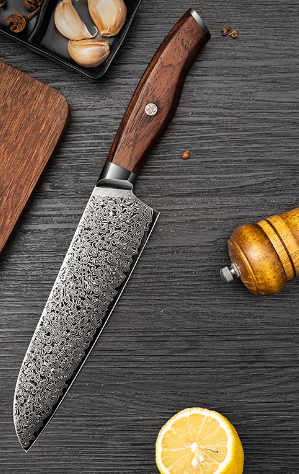 Damascus Steel Sande Santoku Knife