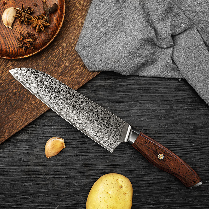 Damascus Steel Sande Santoku Knife