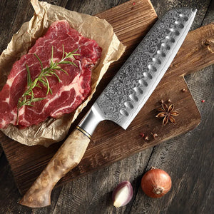 S30-3 | 7" Santoku Knife - 67 Layers Damascus steel